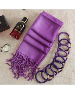Bangles & Fogg Scent With Purple Stole