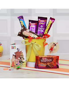 Send Chhota Bheem Rakhi With Chocolate Hamper