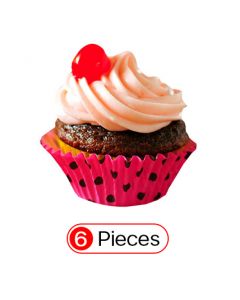 Buy Strawberry with chocolate Cupcakes Online (6 Cup)