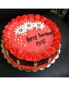 Red Flowers Cake