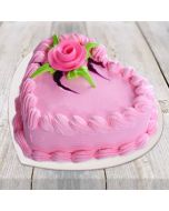 Buy Strawberry Pink Heart Shape Cake Online