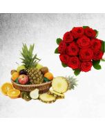 Fresh Fruits 2Kg and Roses