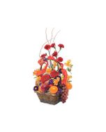 colourful Flowers including fresh Fruit basket 