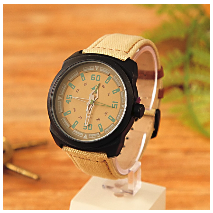 casual leather belt fastrack watch for men